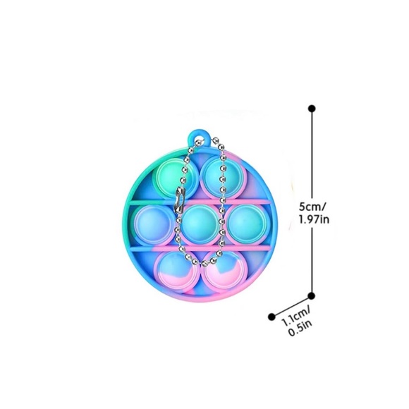 Circular Pop It Key Chains. Sensory Fidget Stress Relief Toy. - Picture 6 of 6